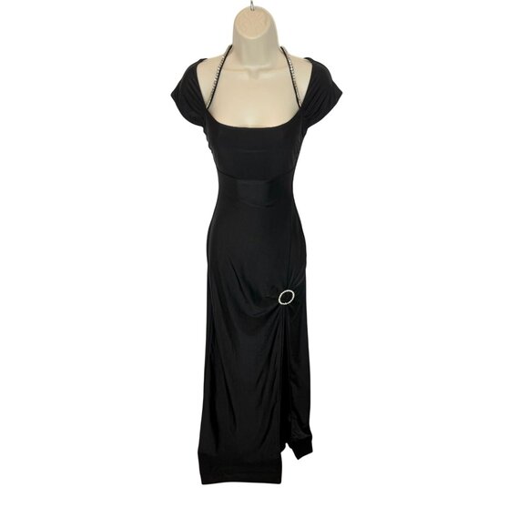 Khanum’s x Revolve Black Khine Gown NWT Off Shoulder Crystal Strap Maxi  - S - Picture 2 of 14